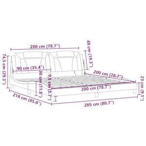 Rám postele Viana s LED bez matrace bílý 200 x 200 cm - obrázek 16