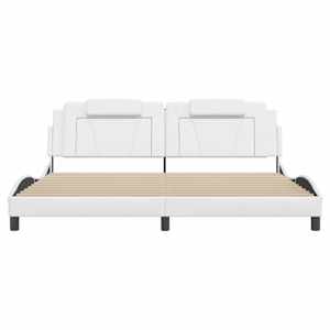 Rám postele Viana s LED bez matrace bílý 200 x 200 cm - obrázek 6