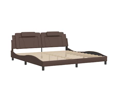 vidaXL Cadre de lit Viana avec LED sans matelas marron 200x200 cm