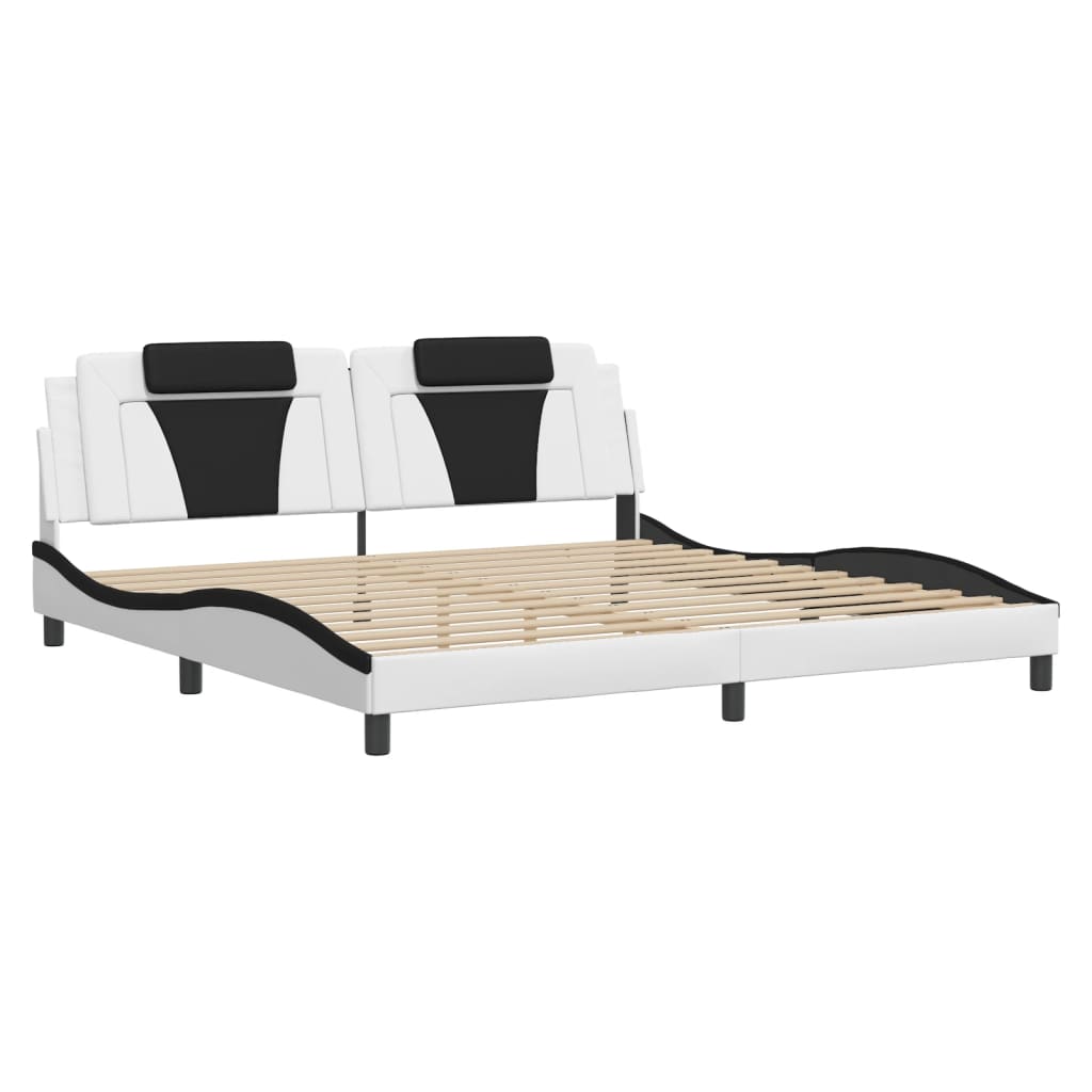 vidaXL Bedframe "Viana" met LED zonder matras wit en zwart 200x200 cm, foto 4