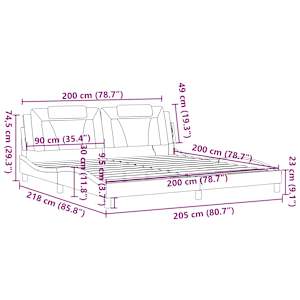 Rám postele Viana s LED bez matrace bílý a černý 200x200 cm - obrázek 17