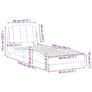 Rám postele s LED bez matrace Zadar cappuccino 80 x 200 cm - obrázek 16