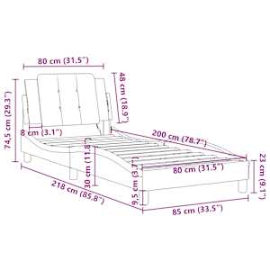 Rám postele s LED bez matrace Zadar bílý a černý 80x200 cm - obrázek 17