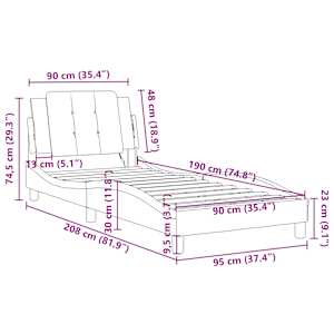 Rám postele s LED bez matrace Zadar černý 90 x 190 cm - obrázek 16