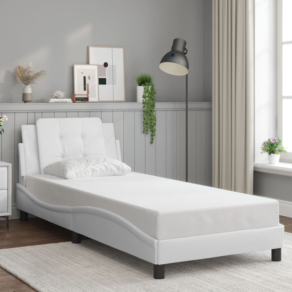 vidaXL Bedframe met LED zonder matras "Zadar" wit 90x190 cm, foto 2