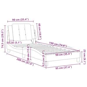 Rám postele s LED bez matrace Zadar černý a bílý 90x190 cm - obrázek 17