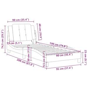 Rám postele s LED bez matrace Zadar bílý a černý 90x190 cm - obrázek 17