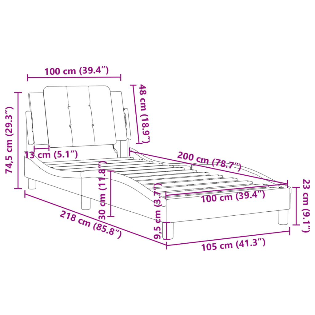 Rám postele s LED bez matrace Zadar cappuccino 100 x 200 cm - obrázek 16