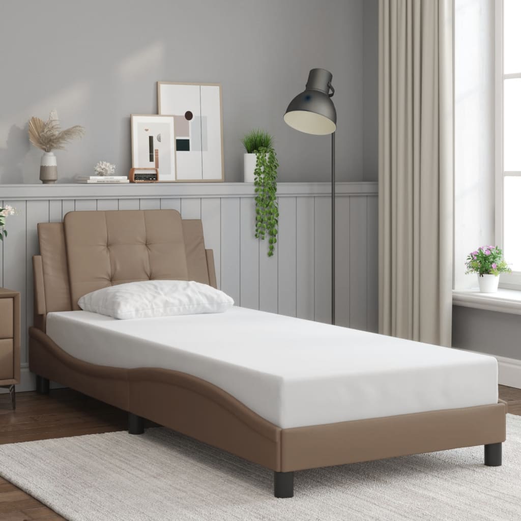 vidaXL Bedframe met LED zonder matras "Zadar" cappuccino 100x200 cm bruin, foto 2