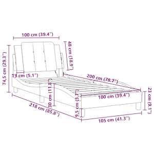 Rám postele s LED bez matrace Zadar cappuccino 100 x 200 cm - obrázek 16