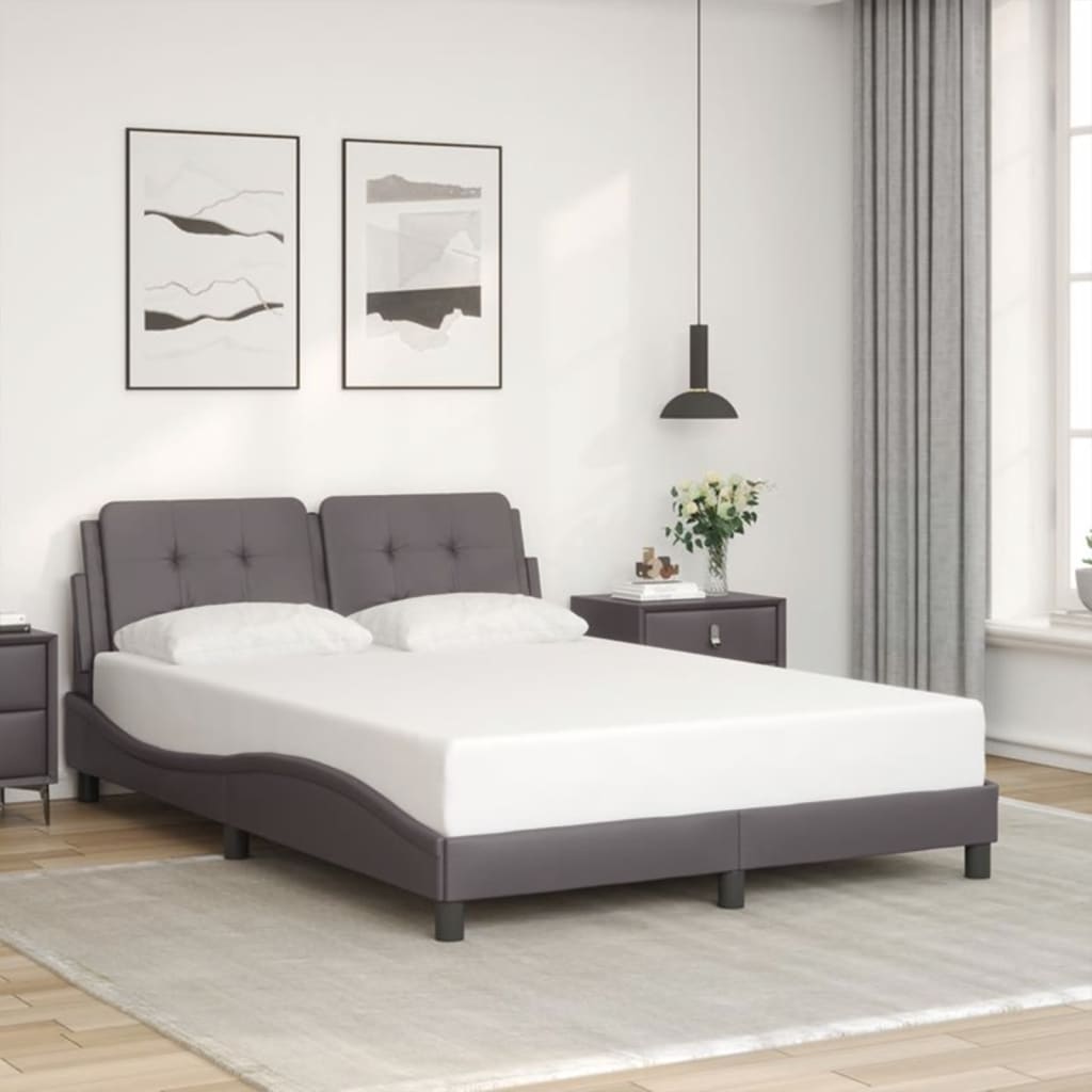 vidaXL Bedframe met LED zonder matras "Zadar" grijs 120x200 cm, foto 2