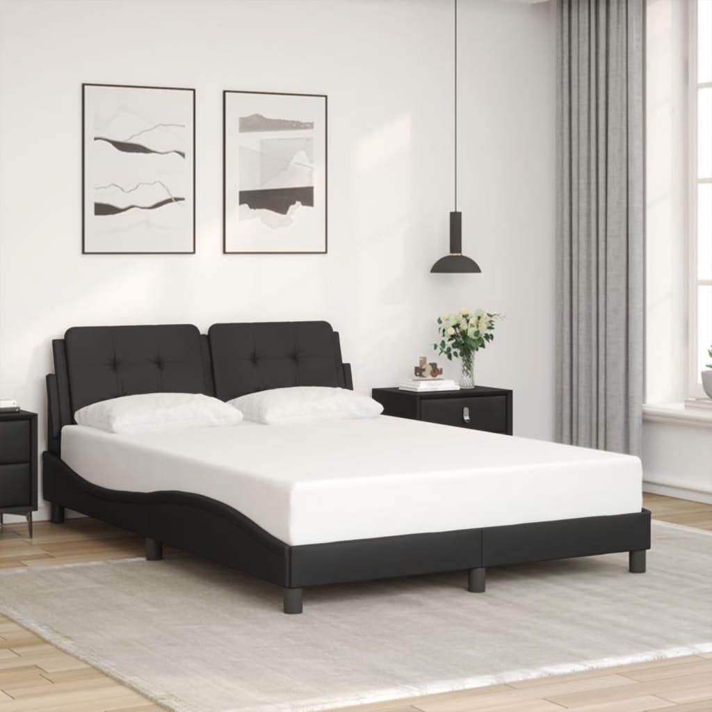 vidaXL Bedframe met LED zonder matras "Zadar" zwart 140x190 cm, foto 2