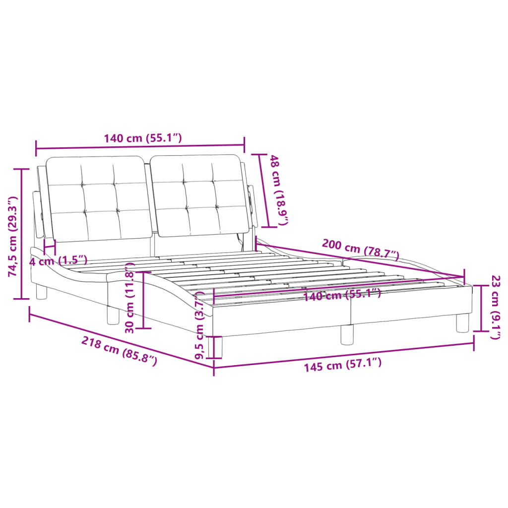 Rám postele s LED bez matrace Zadar bílý 140 x 200 cm - obrázek 16