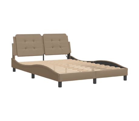 vidaXL Bedframe met LED zonder matras "Zadar" cappuccino 140x200 cm
