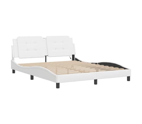 vidaXL Cadre de lit avec LED sans matelas Zadar blanc 160x200 cm