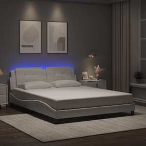 Rám postele s LED bez matrace Zadar bílý 160 x 200 cm - obrázek 1
