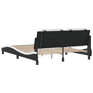 Rám postele s LED bez matrace Zadar bílý a černý 160x200 cm - obrázek 9