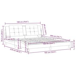 Rám postele s LED bez matrace Zadar bílý 180 x 200 cm - obrázek 16