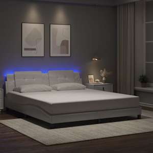 Rám postele s LED bez matrace Zadar bílý 180 x 200 cm - obrázek 1