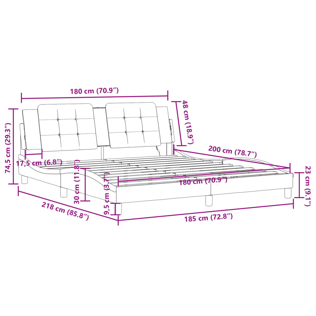Rám postele s LED bez matrace Zadar šedý 180 x 200 cm - obrázek 16
