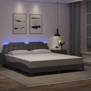Rám postele s LED bez matrace Zadar šedý 180 x 200 cm - obrázek 1