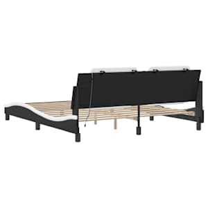 Rám postele s LED bez matrace Zadar černý a bílý 180x200 cm - obrázek 9