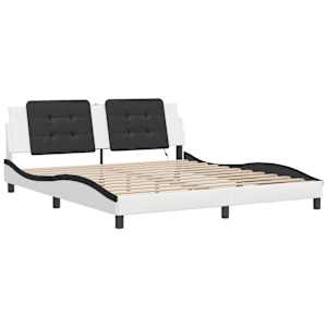 Rám postele s LED bez matrace Zadar bílý a černý 180x200 cm - obrázek 3