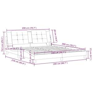 Rám postele s LED bez matrace Zadar šedý 200 x 200 cm - obrázek 16