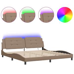 Rám postele s LED bez matrace Zadar cappuccino 200 x 200 cm - obrázek 2