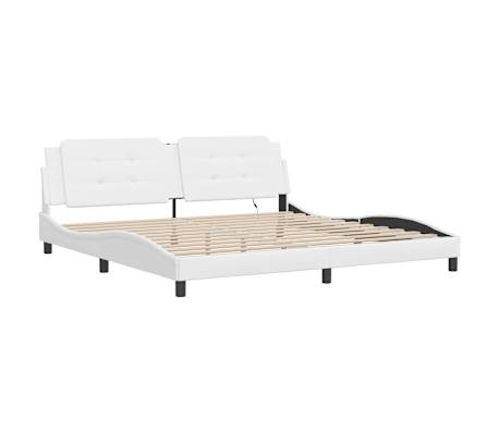 vidaXL Bed Frame with LED without Mattress White 193x203 cm