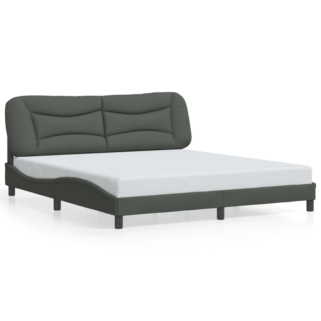 vidaXL Cadru de pat cu lumini LED, negru, 180x200 cm, textil
