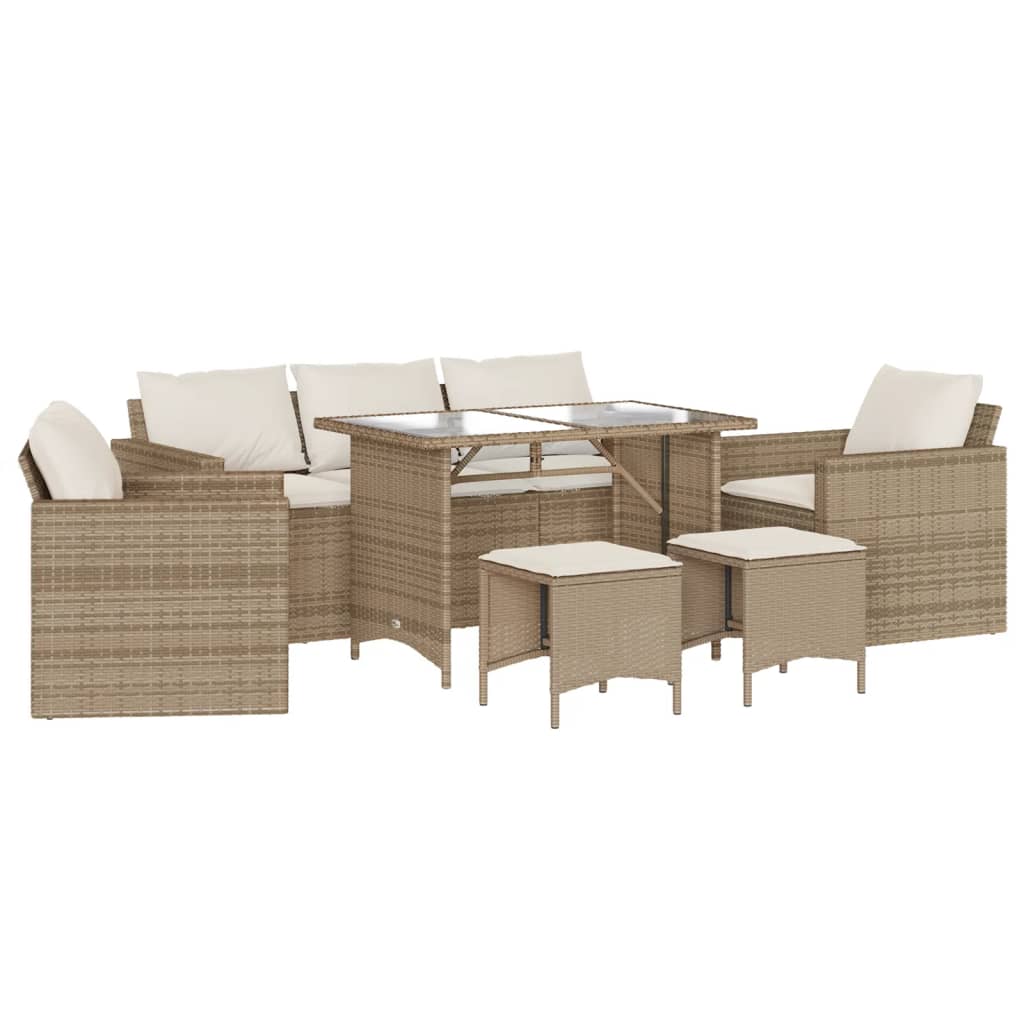 VidaXL Salon De Jardin Avec Coussins 6 Pcs Beige Résine Tressée