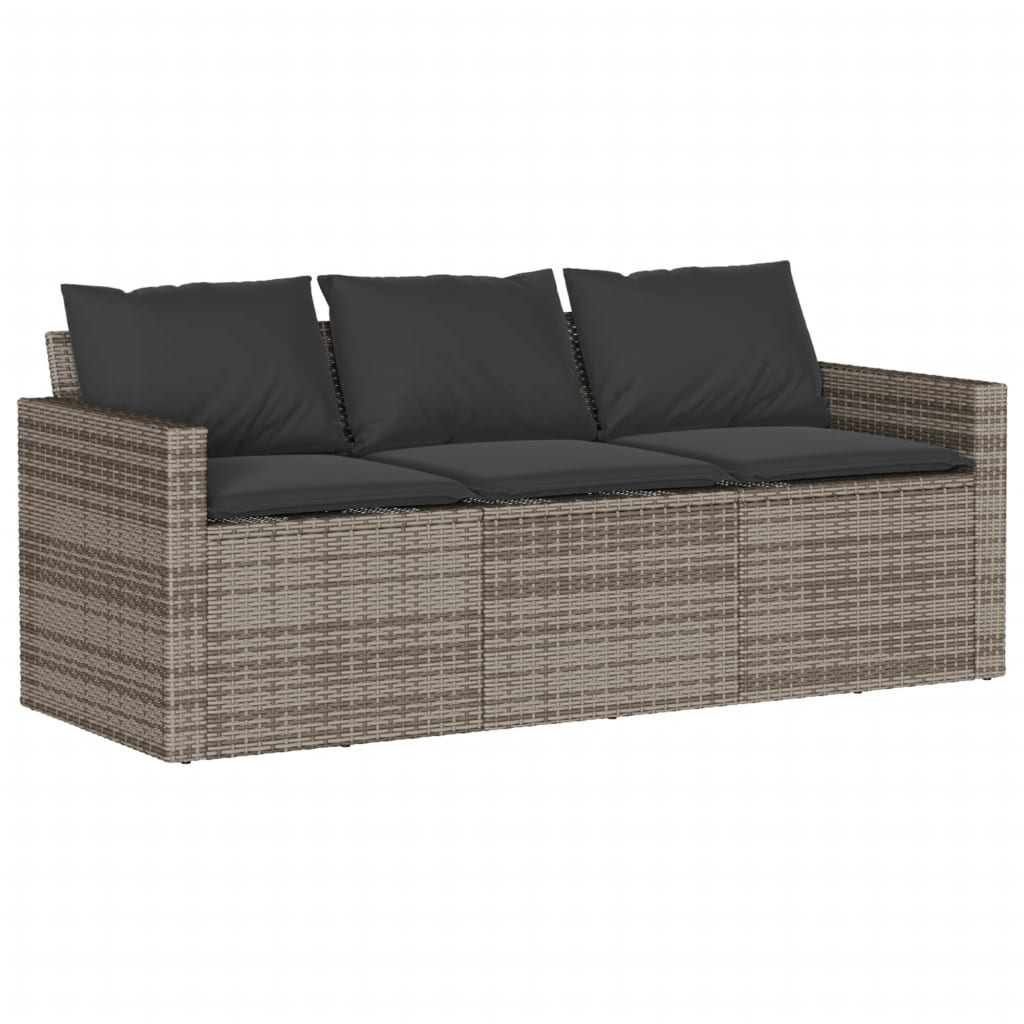 Thumbnail - vidaXL 6-tlg. Garten-Sofagarnitur mit Kissen Grau Poly Rattan