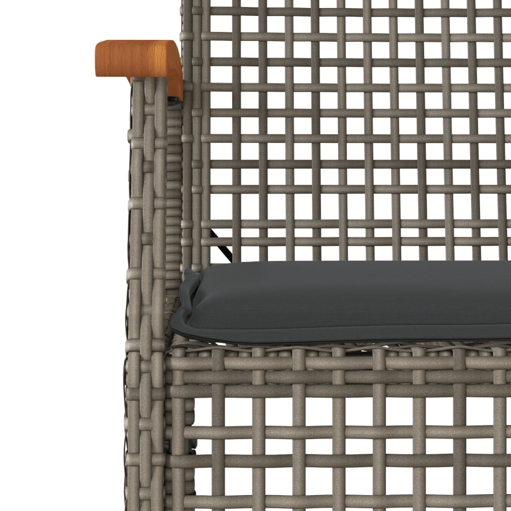 Thumbnail - vidaXL 5-tlg. Garten-Essgruppe mit Kissen Grau Poly Rattan