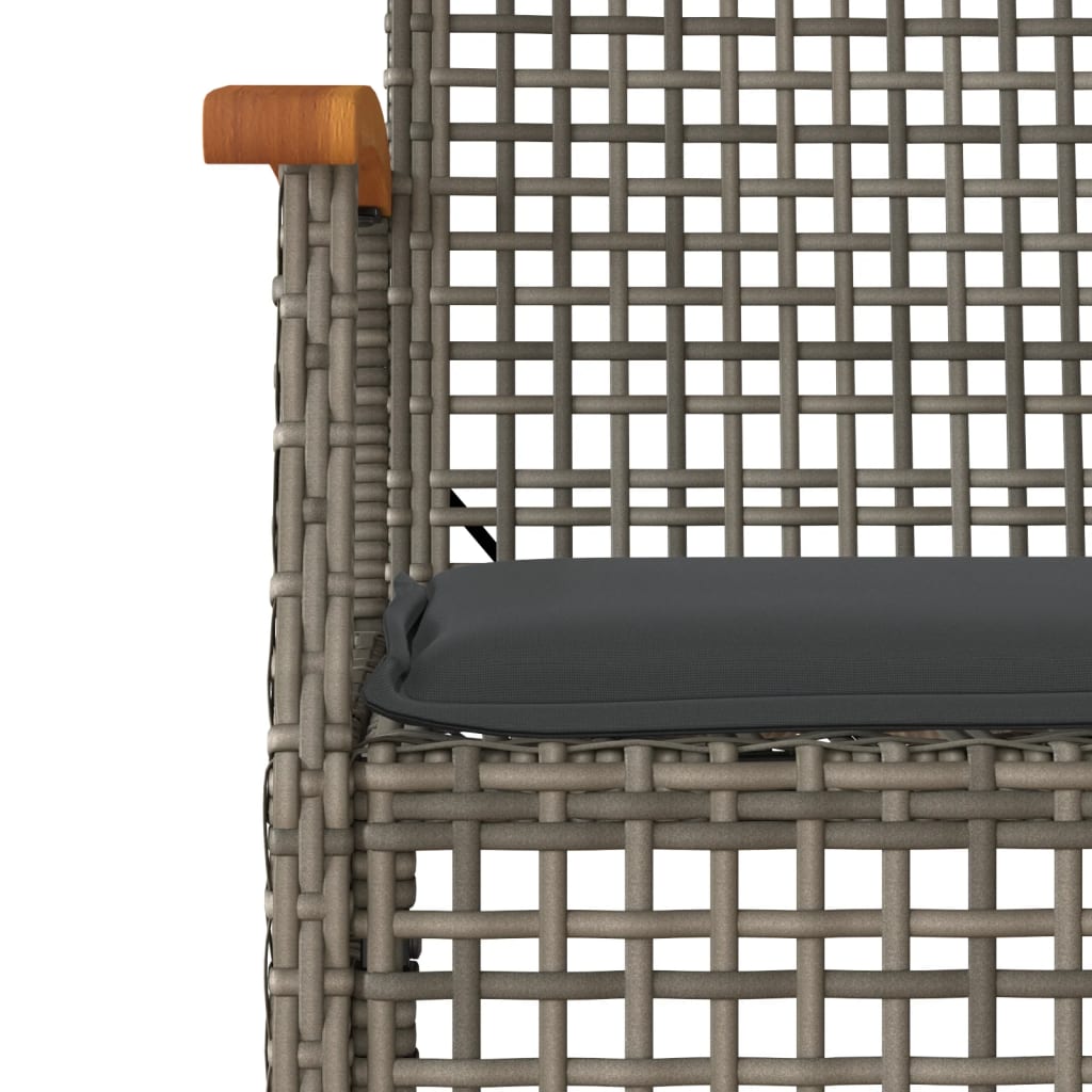 vidaXL 5-delige Tuinset met kussens poly rattan grijs afbeelding