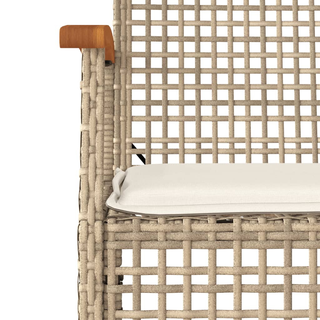 vidaXL 5-delige Tuinset met kussens poly rattan beige afbeelding