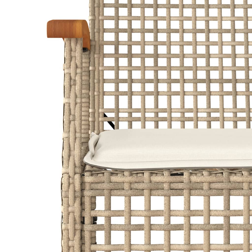 Thumbnail - vidaXL 9-tlg. Garten-Essgruppe mit Kissen Beige Poly Rattan