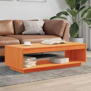 Klubska mizica voščeno rjava 110x50x33,5 cm trdna borovina