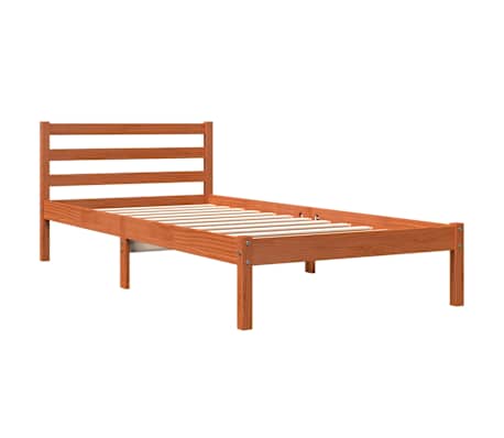 vidaXL Cadre de lit sans matelas cire marron 100x200cm bois pin massif