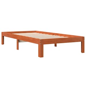 Postel bez matrace voskově hnědá 90 x 200 cm masivní borovice - obrázek 3