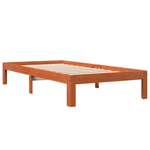Postel bez matrace voskově hnědá 90 x 200 cm masivní borovice - obrázek 6