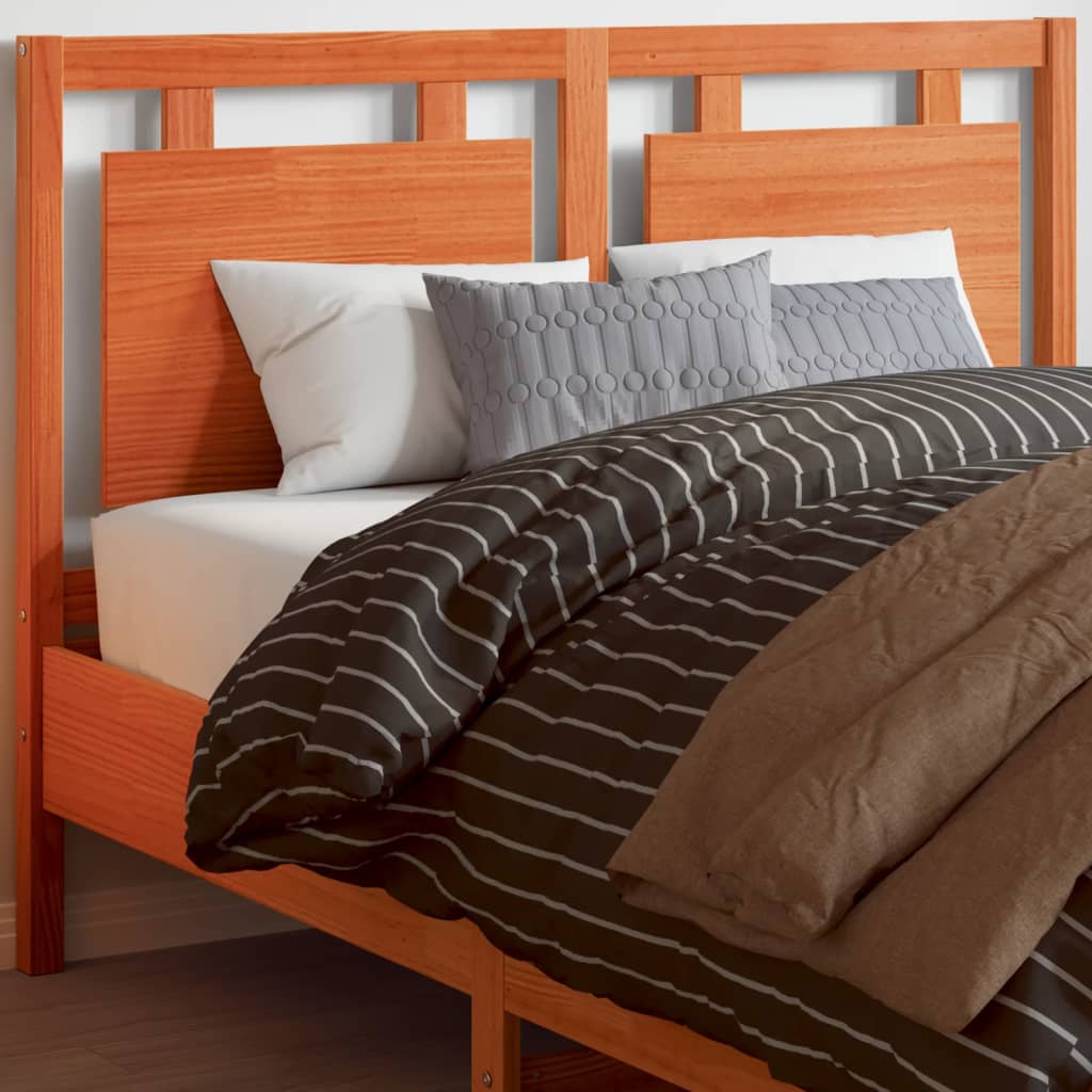 vidaXL Tête de lit cire marron 135 cm bois massif de pin