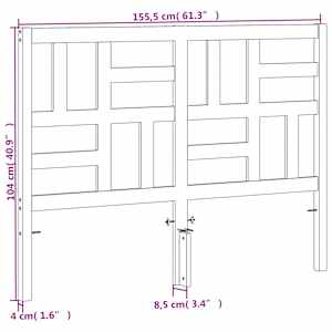 Čelo postele voskově hnědé 150 cm masivní borové dřevo - obrázek 9