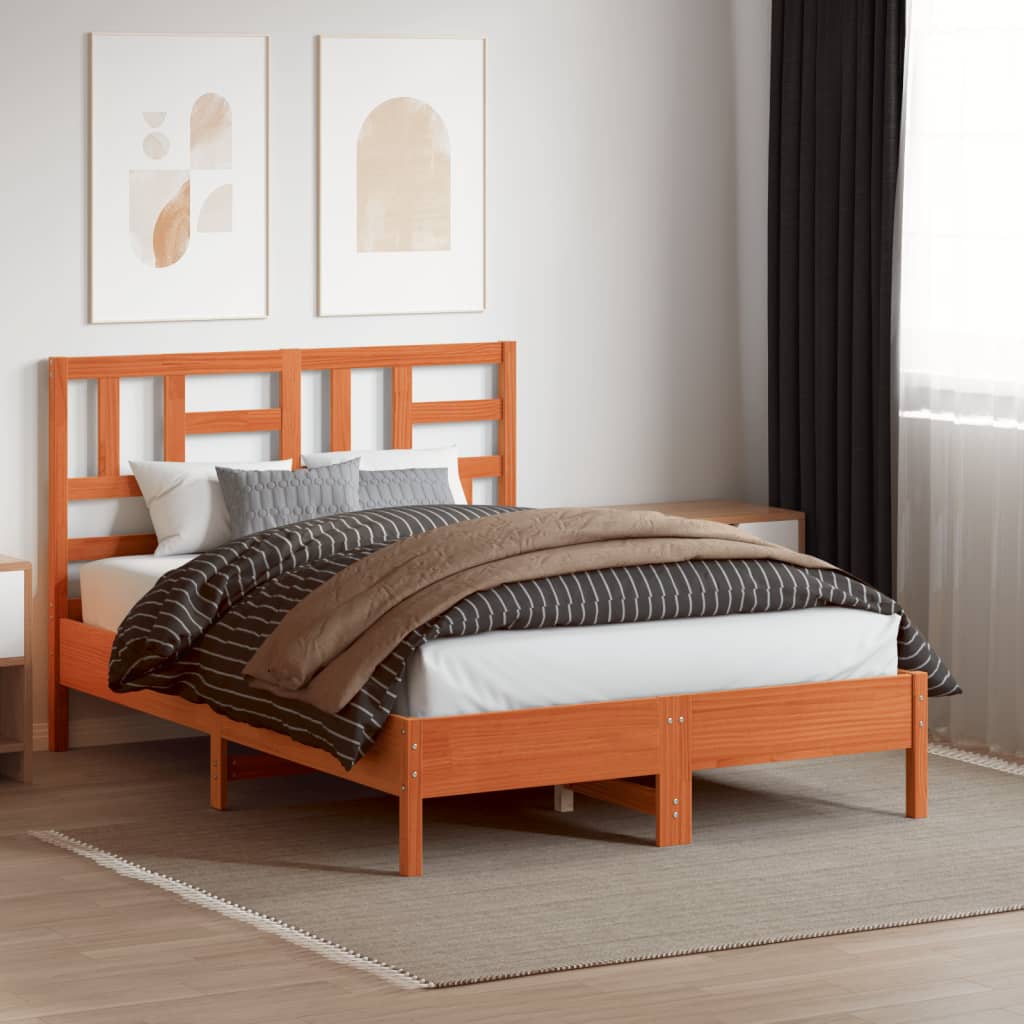 vidaXL Hoofdbord 180 cm massief grenenhout wasbruin afbeelding