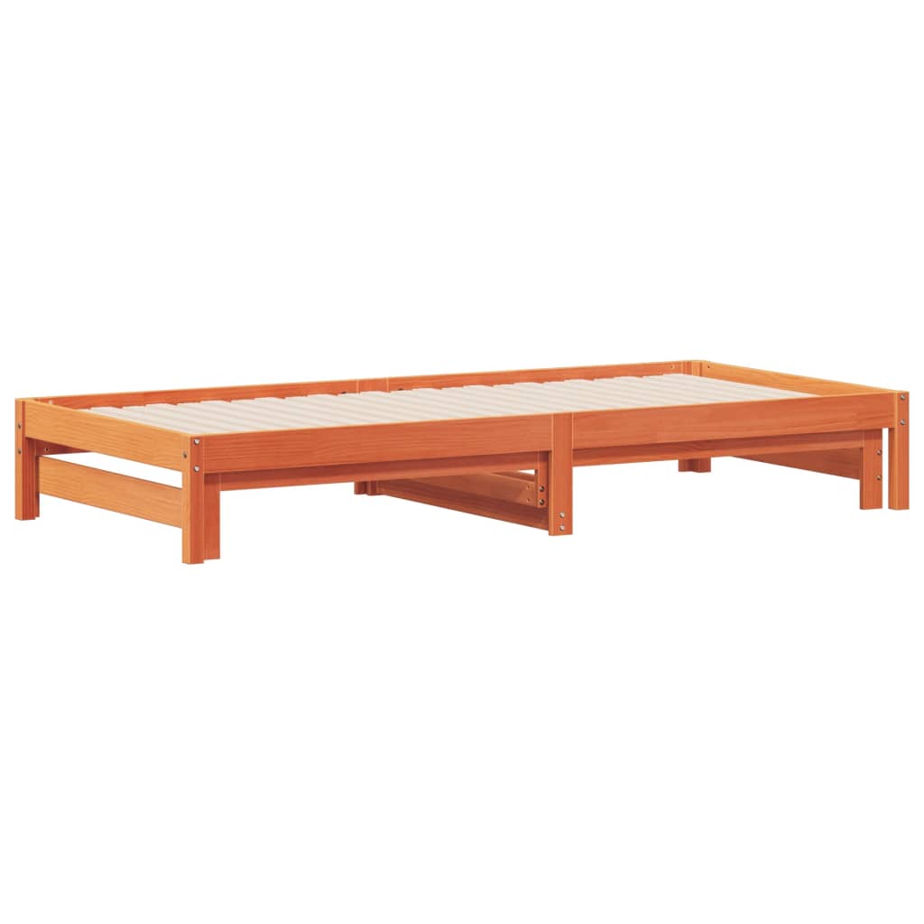 vidaXL Slaapbank met onderschuifbed 90x190 cm massief grenenhout afbeelding
