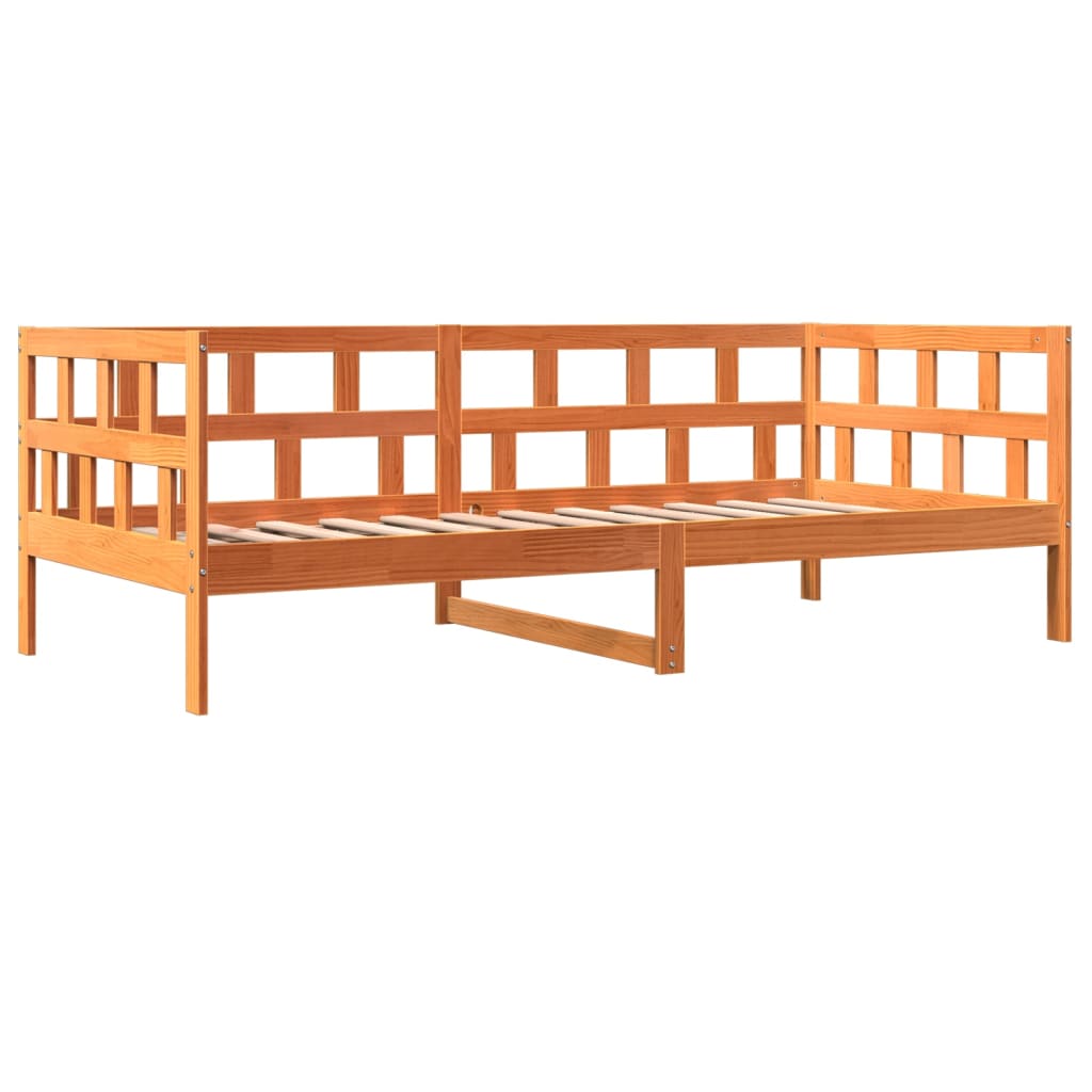 vidaXL Slaapbank zonder matras 90x200 cm massief grenenhout wasbruin afbeelding