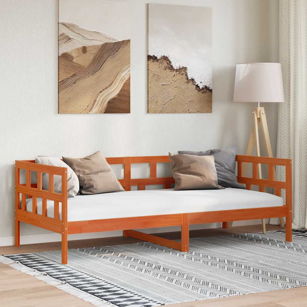 vidaXL Dormeuse senza Materasso Marrone Cera 90x200 cm Legno di Pino