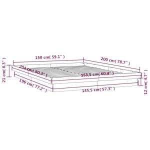 Rám postele s LED voskově hnědý 150 x 200 cm masivní borovice - obrázek 15