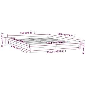 Rám postele s LED voskově hnědý 160 x 200 cm masivní borovice - obrázek 15