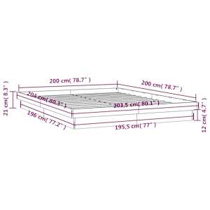 Rám postele s LED voskově hnědý 200 x 200 cm masivní borovice - obrázek 15